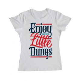 Tricou adler dama enjoy the little things alb
