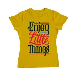 Tricou adler dama enjoy the little things galben