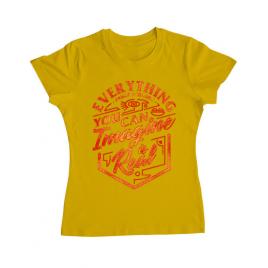 Tricou adler dama everything you can imagine is real galben