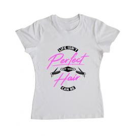 Tricou adler dama life isnt perfect alb
