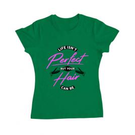 Tricou adler dama life isnt perfect verde mediu