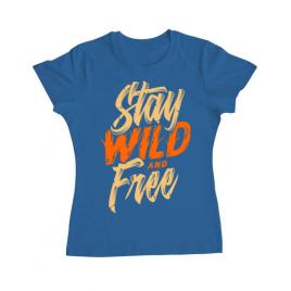 Tricou adler dama stay wild and free albastru azuriu