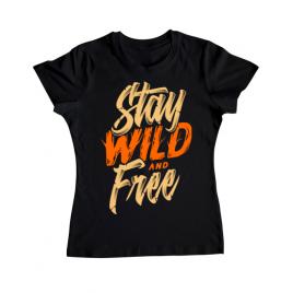Tricou adler dama stay wild and free negru