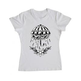 Tricou adler dama umbrella tattoo alb
