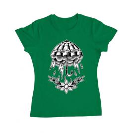 Tricou adler dama umbrella tattoo verde mediu