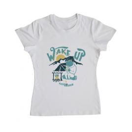 Tricou adler dama wake up and drink a coffee alb