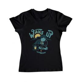 Tricou adler dama wake up and drink a coffee negru