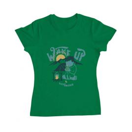 Tricou adler dama wake up and drink a coffee verde mediu