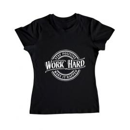 Tricou adler dama work hard negru