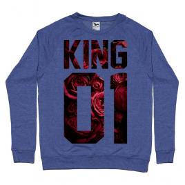 Bluza adler barbat flower king albastru melanj