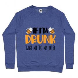 Bluza adler barbat take me to my wife albastru melanj