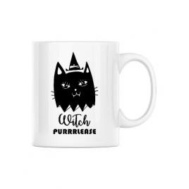 Cana personalizata witch purrrlease alb