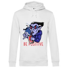 Hoodie barbat cu gluga be positive alb