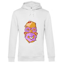 Hoodie barbat cu gluga homer donut alb