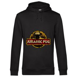 Hoodie barbat cu gluga jurassic pug negru