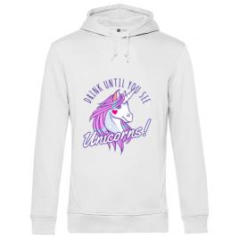 Hoodie barbat cu gluga lets drink alb