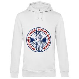 Hoodie barbat cu gluga support your local hookers alb