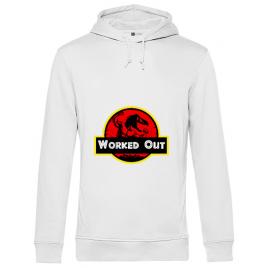 Hoodie barbat cu gluga worked out alb