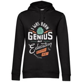 Hoodie dama cu gluga born genius negru