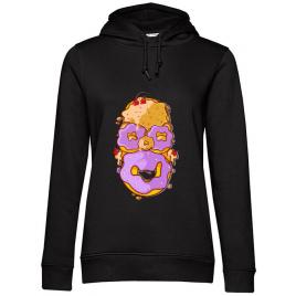 Hoodie dama cu gluga homer donut negru