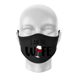 Masca personalizata reutilizabila i am the wife negru