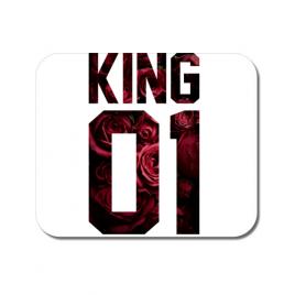 Mousepad personalizat flower king alb