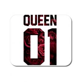Mousepad personalizat flower queen alb
