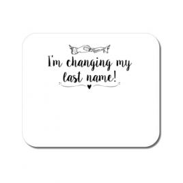 Mousepad personalizat last name alb