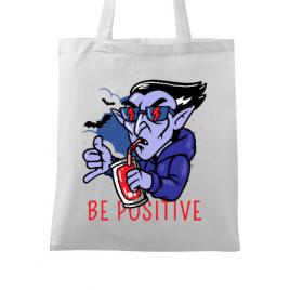 Sacosa din panza be positive alb