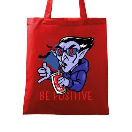 Sacosa din panza be positive rosu