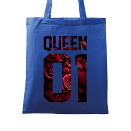 Sacosa din panza flower queen albastru regal