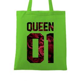 Sacosa din panza flower queen verde mar