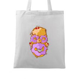 Sacosa din panza homer donut alb