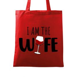 Sacosa din panza i am the wife rosu