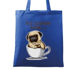 Sacosa din panza its coffee time albastru regal
