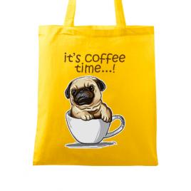 Sacosa din panza its coffee time galben