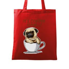Sacosa din panza its coffee time rosu