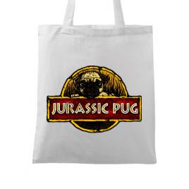 Sacosa din panza jurassic pug alb