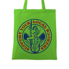 Sacosa din panza support your local hookers verde mar