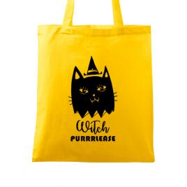 Sacosa din panza witch purrrlease galben