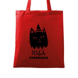 Sacosa din panza witch purrrlease rosu