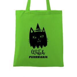 Sacosa din panza witch purrrlease verde mar