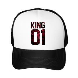Sapca personalizata flower king alb