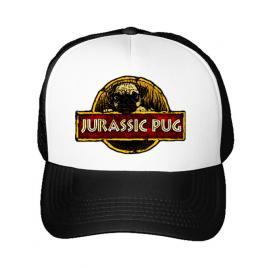 Sapca personalizata jurassic pug alb