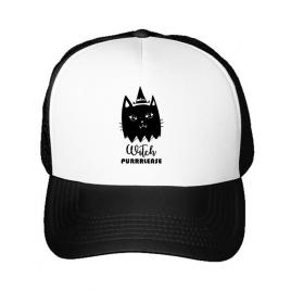 Sapca personalizata witch purrrlease alb