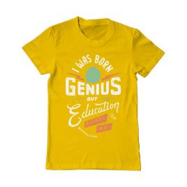 Tricou adler barbat born genius galben