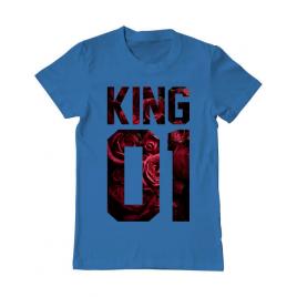 Tricou adler barbat flower king albastru azuriu