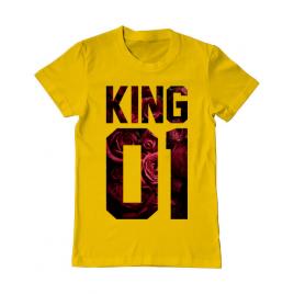 Tricou adler barbat flower king galben
