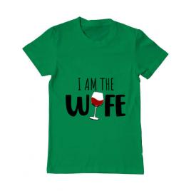 Tricou adler barbat i am the wife verde mediu