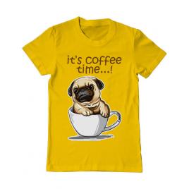 Tricou adler barbat its coffee time galben